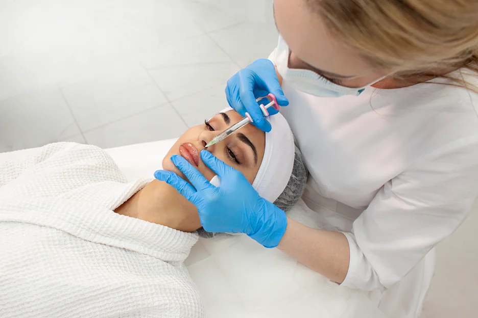 a woman received lip filler injections